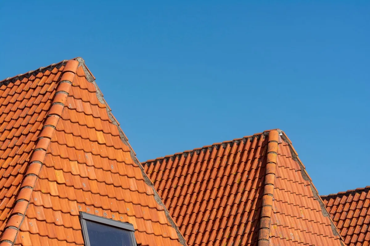 Clay barrel tile rooflines on homes in Birmingham, AL